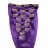 8-Piece Double Weft Clip-In Hair Extensions – Purple