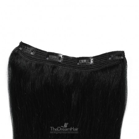 One Piece Of Quadruple Weft, Extra Thick, Clip in Hair Extensions, Color #1 (Jet Black), Made With Remy Indian Human Hair