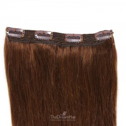 One Piece Of Quadruple Weft, Extra Thick, Clip in Hair Extensions, Color #4 (Dark Brown), Made With Remy Indian Human Hair