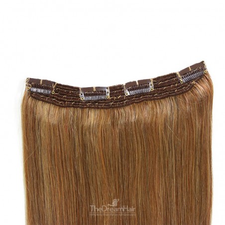 One Piece Of Quadruple Weft, Extra Thick, Clip in Hair Extensions, Color #8 (Chestnut Brown), Made With Remy Indian Human Hair