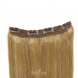 One Piece Of Quadruple Weft, Extra Thick, Clip in Hair Extensions, Color #12 (Light Brown), Made With Remy Indian Human Hair