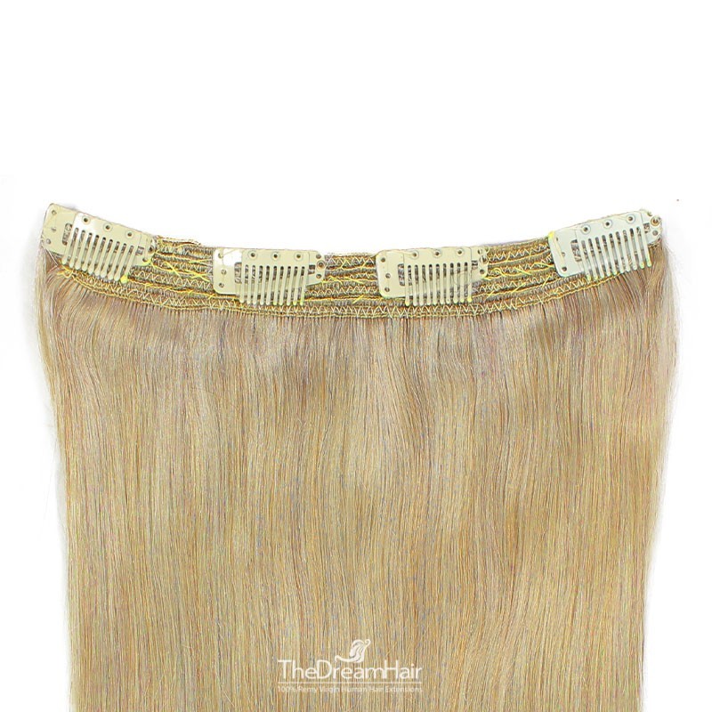 One Piece Of Quadruple Weft, Extra Thick, Clip in Hair Extensions, Color #613 (Platinum), Made With Remy Indian Human Hair