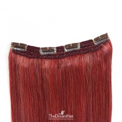 One Piece Of Quadruple Weft, Extra Thick, Clip in Hair Extensions, Color #530 (Red Wine), Made With Remy Indian Human Hair