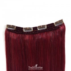 One Piece Of Quadruple Weft, Extra Thick, Clip in Hair Extensions, Color #99j (Burgundy), Made With Remy Indian Human Hair
