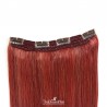 One Piece Of Quadruple Weft, Extra Thick, Clip in Hair Extensions, Color #Red, Made With Remy Indian Human Hair
