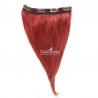 One Piece Of Quadruple Weft, Extra Thick, Clip in Hair Extensions, Color #Red, Made With Remy Indian Human Hair