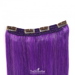 One Piece Of Quadruple Weft, Extra Thick, Clip in Hair Extensions, Color #Purple, Made With Remy Indian Human Hair