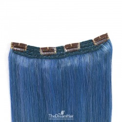 One Piece Of Quadruple Weft, Extra Thick, Clip in Hair Extensions, Color #Blue, Made With Remy Indian Human Hair