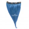 One Piece Of Quadruple Weft, Extra Thick, Clip in Hair Extensions, Color #Blue, Made With Remy Indian Human Hair