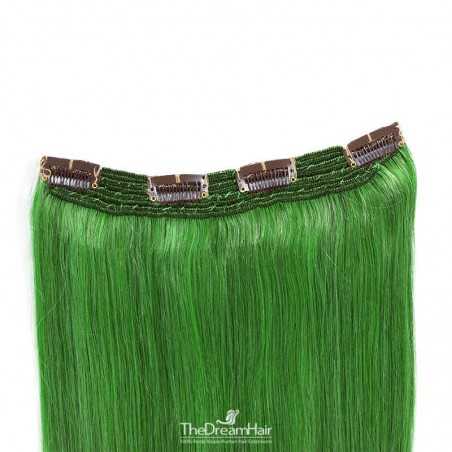 One Piece Of Quadruple Weft, Extra Thick, Clip in Hair Extensions, Color #Green, Made With Remy Indian Human Hair