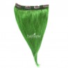One Piece Of Quadruple Weft, Extra Thick, Clip in Hair Extensions, Color #Green, Made With Remy Indian Human Hair