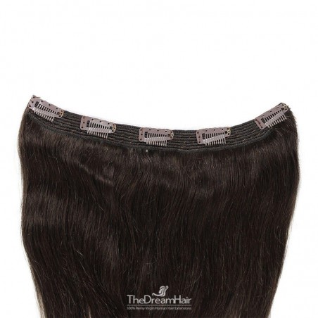 One Piece of Quadruple Weft, Extra Large And Extra Thick, Clip in Hair Extensions, Color #1B (Off Black)