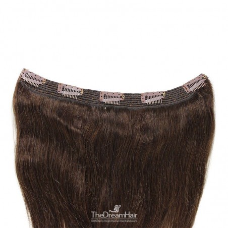 One Piece of Quadruple Weft, Extra Large And Extra Thick, Clip in Hair Extensions, Color #2 (Darkest Brown)