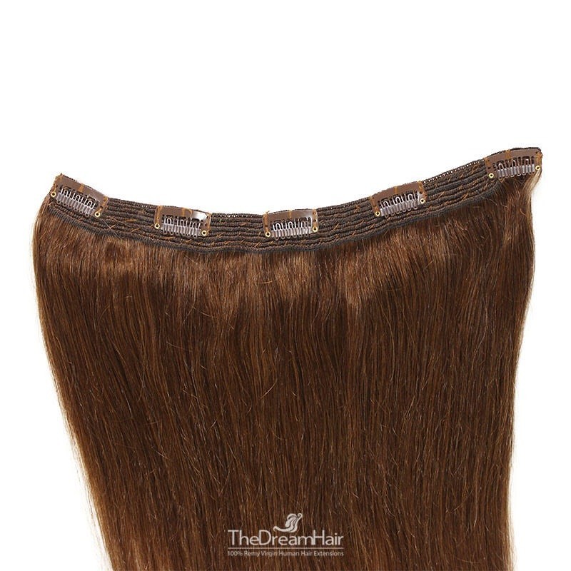 One Piece of Quadruple Weft, Extra Large And Extra Thick, Clip in Hair Extensions, Color #4 (Dark Brown)