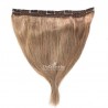 One Piece of Quadruple Weft, Extra Large And Extra Thick, Clip in Hair Extensions, Color #8 (Chestnut Brown)