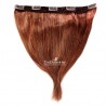 One Piece of Quadruple Weft, Extra Large And Extra Thick, Clip in Hair Extensions, Color #35 (Red Rust)