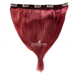 One Piece of Quadruple Weft, Extra Large And Extra Thick, Clip in Hair Extensions, Color #530 (Red Wine)