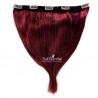 One Piece of Quadruple Weft, Extra Large And Extra Thick, Clip in Hair Extensions, Color #99j (Burgundy)