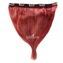 One Piece of Quadruple Weft, Extra Large And Extra Thick Clip in Hair Extensions, Color #Red