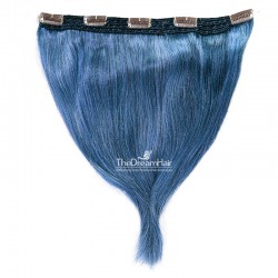 One Piece of Quadruple Weft, Extra Large And Extra Thick, Clip in Hair Extensions, Color #Blue