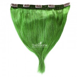 One Piece of Quadruple Weft, Extra Large And Extra Thick Clip in Hair Extensions, Color #Green