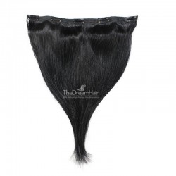 One Piece of Triple Weft "Extra-Large", Clip in Hair Extensions, Color #1 (Jet Black), Made With Remy Indian Human Hair