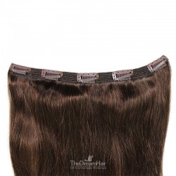 One Piece of Triple Weft "Extra-Large", Clip in Hair Extensions, Color #2 (Darkest Brown), Made With Remy Indian Human Hair