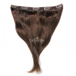 One Piece of Triple Weft "Extra-Large", Clip in Hair Extensions, Color #2 (Darkest Brown), Made With Remy Indian Human Hair