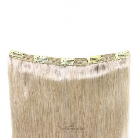 One Piece of Triple Weft "Extra-Large", Clip in Hair Extensions, Color #60 (Lightest Blonde), Made With Remy Indian Human Hair