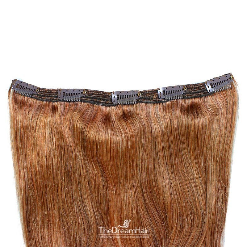 One Piece of Triple Weft, Extra Large And Thick, Clip in Hair Extensions, Color #30 (Dark Auburn)