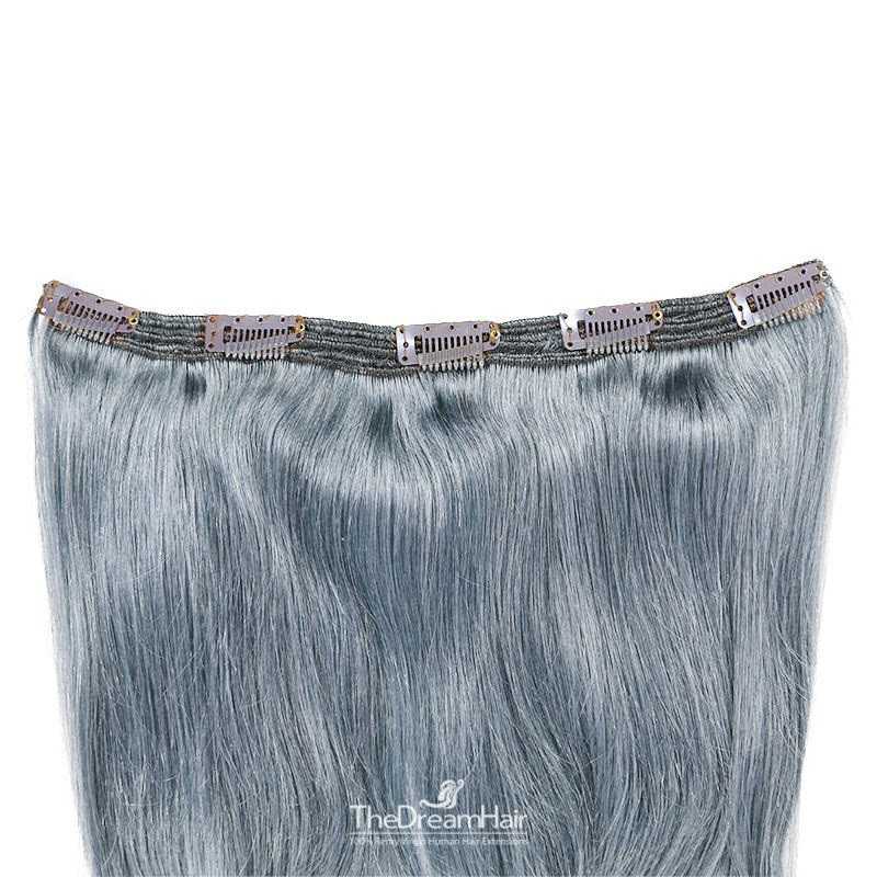 One Piece of Triple Weft, Extra Large And Thick, Clip in Hair Extensions, Color #Silver