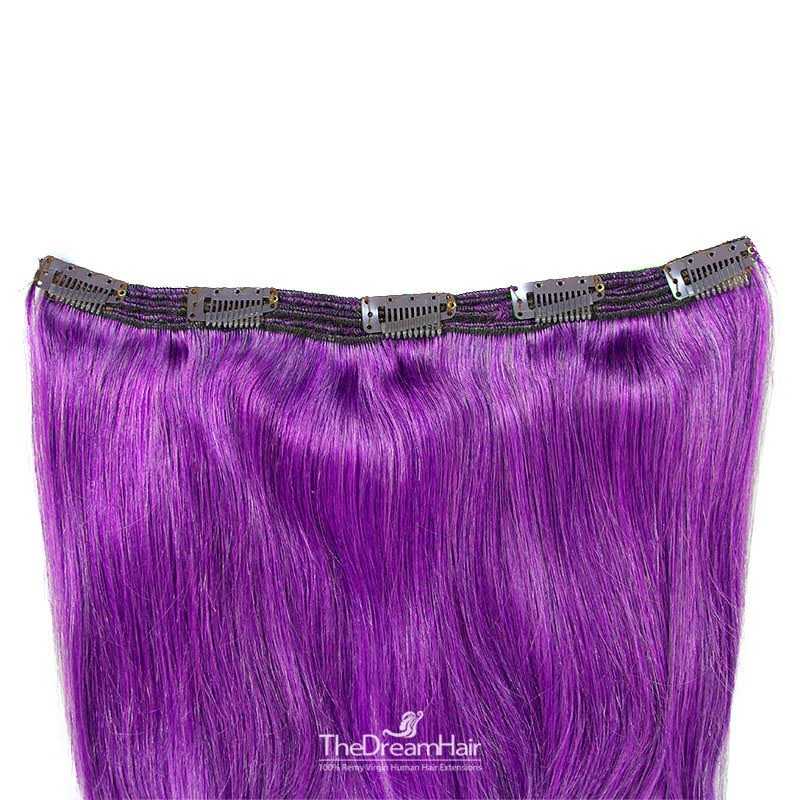 One Piece of Triple Weft, Extra Large And Thick, Clip in Hair Extensions, Color #Purple