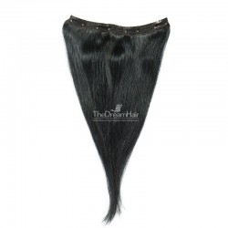 One Piece of Triple Weft, Clip in Hair Extensions, Color #1 (Jet Black), Made With Remy Indian Human Hair
