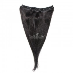 One Piece of Triple Weft, Clip in Hair Extensions, Color #1B (Off Black), Made With Remy Indian Human Hair