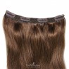 One Piece of Triple Weft, Clip in Hair Extensions, Color #4 (Dark Brown), Made With Remy Indian Human Hair