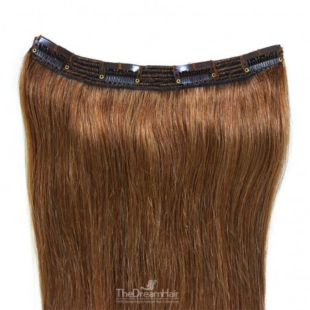 One Piece of Triple Weft, Clip in Hair Extensions, Color #6 (Medium Brown), Made With Remy Indian Human Hair