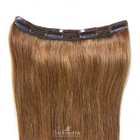 One Piece of Triple Weft, Clip in Hair Extensions, Color #8 (Chestnut Brown), Made With Remy Indian Human Hair