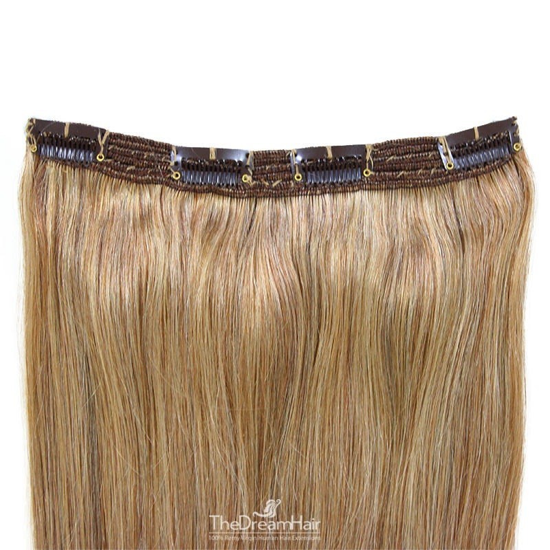 One Piece of Triple Weft, Clip in Hair Extensions, Color #10 (Golden Brown), Made With Remy Indian Human Hair