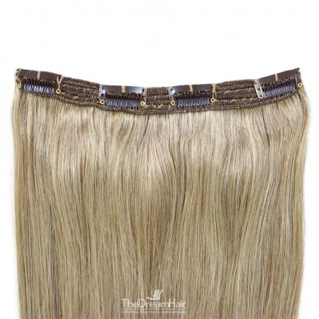 One Piece of Triple Weft, Clip in Hair Extensions, Color #18 (Light Ash Blonde), Made With Remy Indian Human Hair