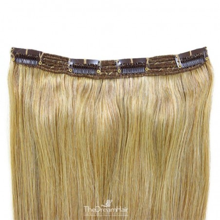One Piece of Triple Weft, Clip in Hair Extensions, Color #24 (Golden Blonde), Made With Remy Indian Human Hair