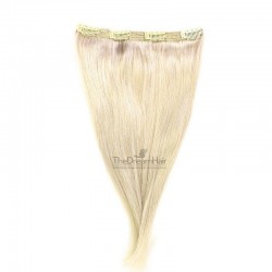 One Piece of Triple Weft, Clip in Hair Extensions, Color #613 (Platinum Blonde), Made With Remy Indian Human Hair
