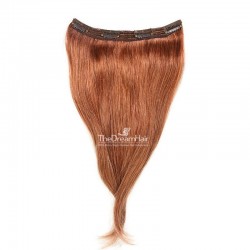 One Piece of Triple Weft, Clip in Hair Extensions, Color #33 (Auburn), Made With Remy Indian Human Hair