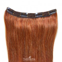 One Piece of Triple Weft, Clip in Hair Extensions, Color #35 (Red Rust), Made With Remy Indian Human Hair