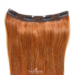 One Piece of Triple Weft, Clip in Hair Extensions, Color #350 (Dark Copper Red), Made With Remy Indian Human Hair