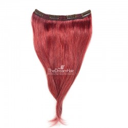 One Piece of Triple Weft, Clip in Hair Extensions, Color #530 (Red Wine), Made With Remy Indian Human Hair