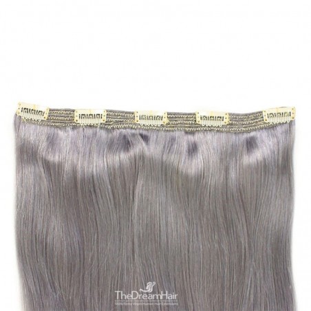 One Piece of Triple Weft, Clip in Hair Extensions, Color #Silver, Made With Remy Indian Human Hair