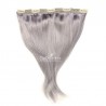 One Piece of Triple Weft, Clip in Hair Extensions, Color #Silver, Made With Remy Indian Human Hair