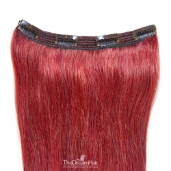 One Piece of Triple Weft, Clip in Hair Extensions, Color #Red, Made With Remy Indian Human Hair