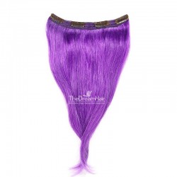 One Piece of Triple Weft, Clip in Hair Extensions, Color #Purple, Made With Remy Indian Human Hair