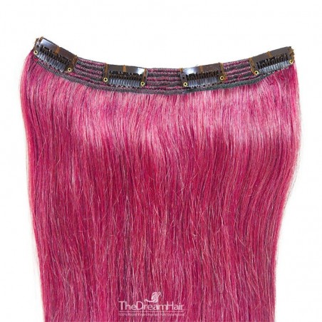 One Piece of Triple Weft, Clip in Hair Extensions, Color #Pink, Made With Remy Indian Human Hair